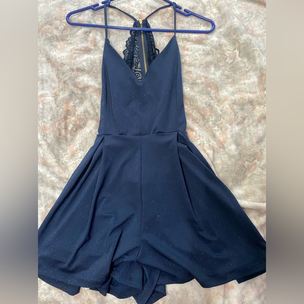 Navy sparkly mini romper